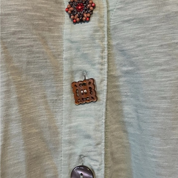 Soft Surroundings Mint Green Sleeveless Collared Button Down Lightweight Blouse - Picture 4 of 9